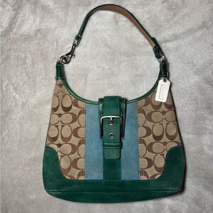 SOLD Coach Soho Vintage Hampton Signature Suede Hobo Shoulder Bag